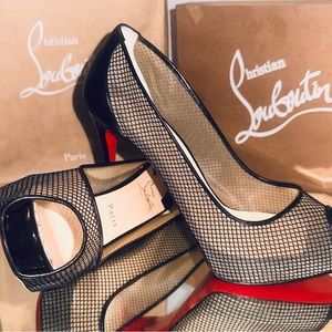 Christian Louboutin Very Rete 120  Mini Resille Mesh Pumps 41.5 = NEVER WORN